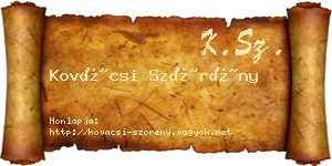 Kovácsi Szörény névjegykártya